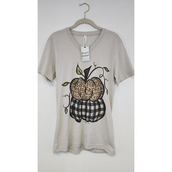 Fall T-Shirt Animal Print Plaid Pumpkin Spice - Picture 1 of 4
